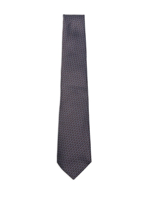 Canali geometric-pattern silk tie - Brown