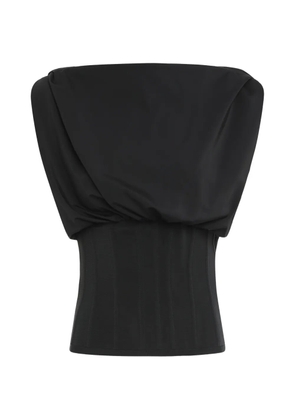 FROLOV draped-detail corset top - Black