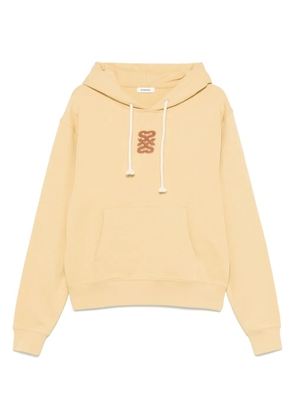 SANDRO logo-patch hoodie - Yellow