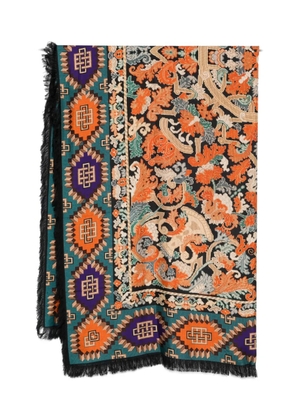 Pierre-Louis Mascia graphic-pattern fringed scarf - Black