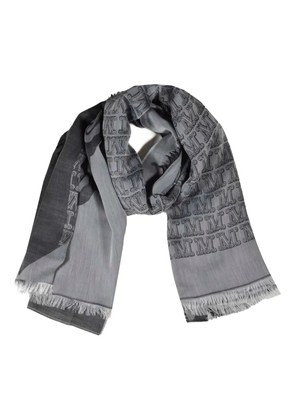 Max Mara monogram fringed scarf - Grey