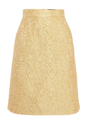 Dolce & Gabbana Pre-Owned jacquard-floral skirt - Yellow