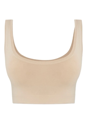 Hanro seamless scoop-neck crop top - Neutrals