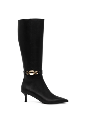 Baldinini chain-detail leather knee-high boots - Black