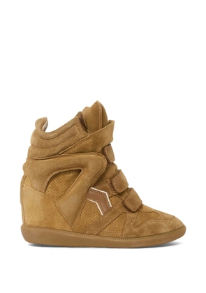 ISABEL MARANT Bekett velvet strap sneakers - Brown