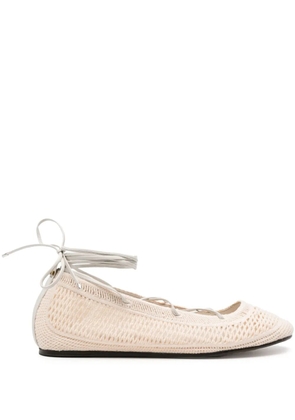 ISABEL MARANT Belna lace-up ballerina shoes - Neutrals