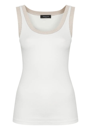 Fabiana Filippi lurex-trim ribbed tank top - White