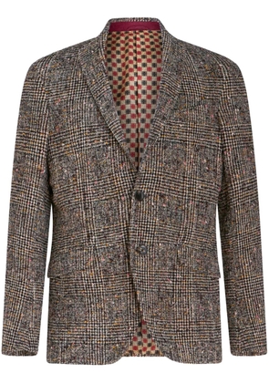ETRO notched-lapels check-pattern blazer - Brown