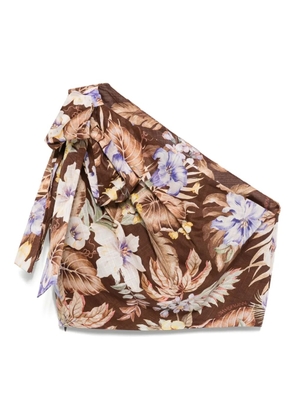 ZIMMERMANN Coco one-shoulder blouse - Brown