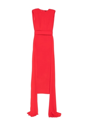 Solace London Tavia pleated belted maxi dress - Red