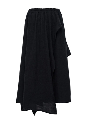 Y's asymmetric draped trousers - Black