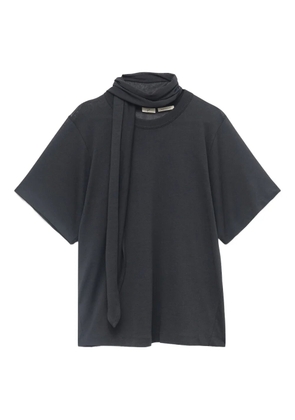 BITE Studios neck-tie short-sleeve T-shirt - Grey