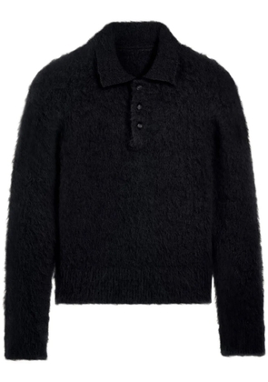 AMI Paris brushed-effect polo top - Black