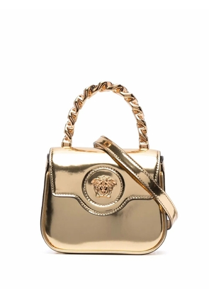 Versace La Medusa patent-leather mini bag - Gold