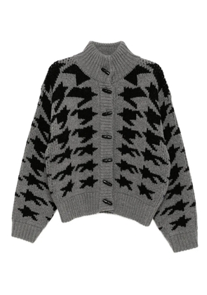 Open YY Hound's Tooth Star cardigan - Grey