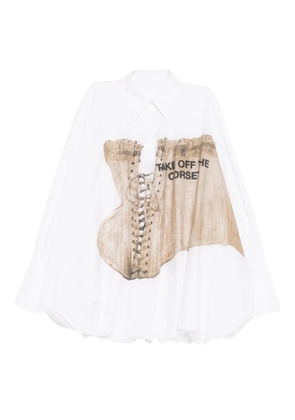 YCH corset-print dress - White