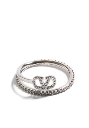 Valentino Garavani VLogo Signature crystal ring - Silver