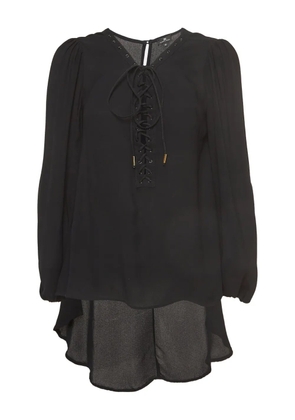 Elisabetta Franchi lace-up blouse - Black