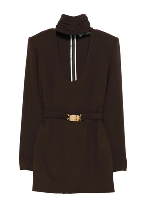 Rowen Rose high-neck belted mini dress - Brown