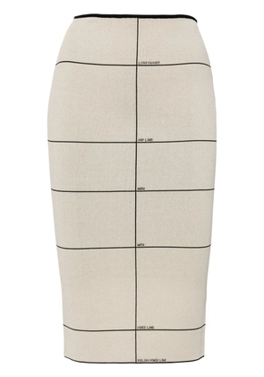 VETEMENTS intarsia-knit high-waisted skirt - Neutrals