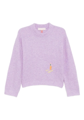 Mira Mikati slogan-embroidered jumper - Purple