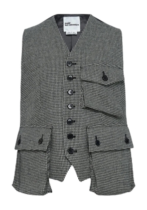 Noir Kei Ninomiya check-pattern pocket vest - Grey