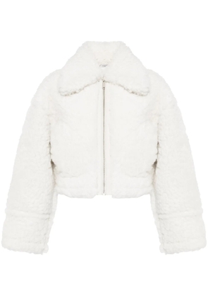 Halfboy cropped shearling jacket - White