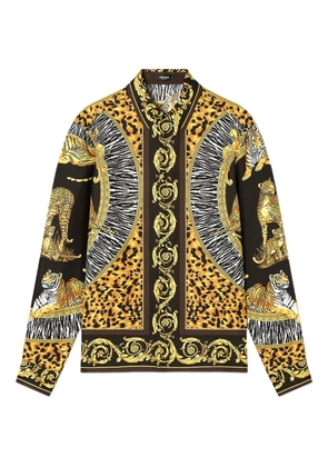 Versace Wild Cats printed silk shirt - Black