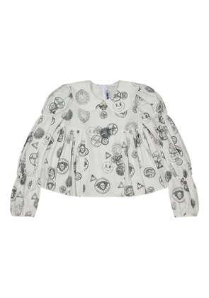 Chopova Lowena Willa collared printed blouse - White