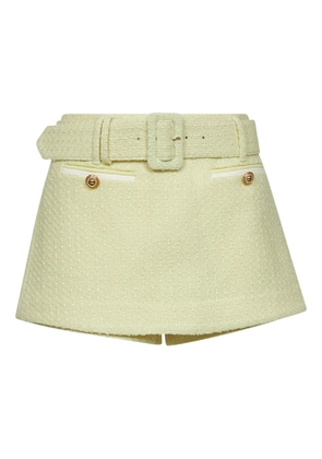 Self-Portrait belted shorts - Yellow