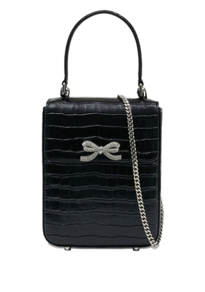 Self-Portrait mini bow-embellishment shouolder bag - Black