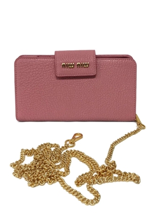 Miu Miu grainy-leather phone case - Pink