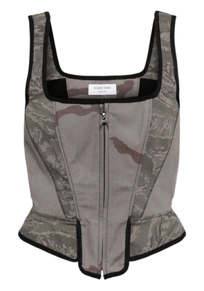 Marine Serre Regenerated cotton corset top - Grey
