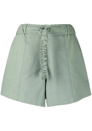 GANNI drawstring suiting shorts - Green