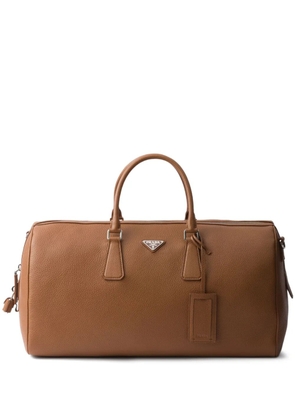 Prada textured leather duffle bag - Brown