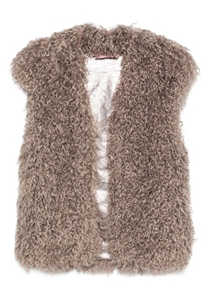 Kristina Ti faux-fur sleeveless jacket - Brown