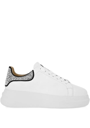 Philipp Plein rhinestone-embellished monogram sneakers - White