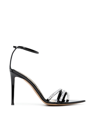 Alexandre Vauthier crystal-embellished 85mm leather sandals - Black