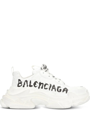 Balenciaga Triple S graffiti-print sneakers - White