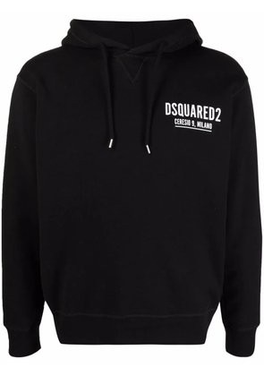 DSQUARED2 logo-print cotton hoodie - Black