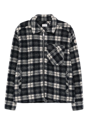 Moncler checked zip-up jacket - Blue