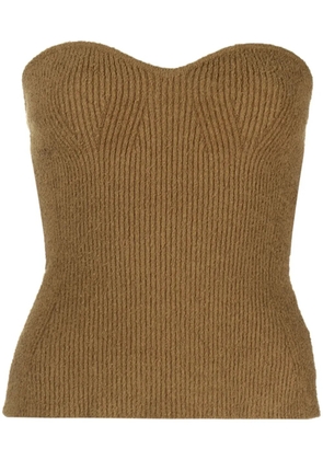WARDROBE.NYC ribbed-knit bandeau top - Brown