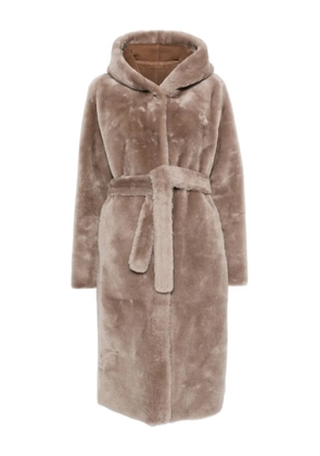 Liska hooded belted coat - Brown