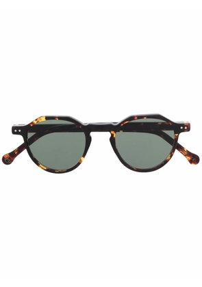Lesca round frame tortoiseshell sunglasses - Brown