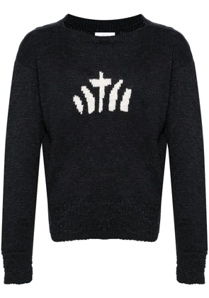 visvim intarsia-knit silk-blend jumper - Blue