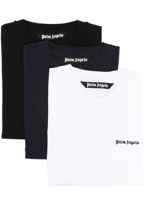 Palm Angels logo-embroidered cotton T-shirts (pack of three) - Blue