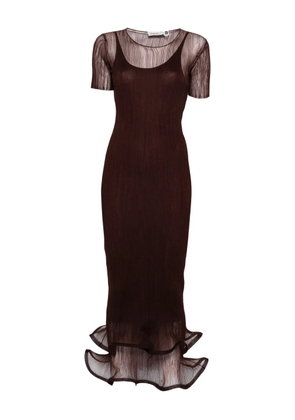 Simkhai ruffled selena midi dress - Brown
