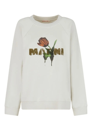 Marni floral-print sweatshirt - White