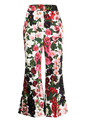 Oscar de la Renta Hollyhock flared cropped trousers - Multicolour