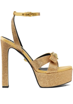 Versace 140mm crystal-embellished sandals - Yellow